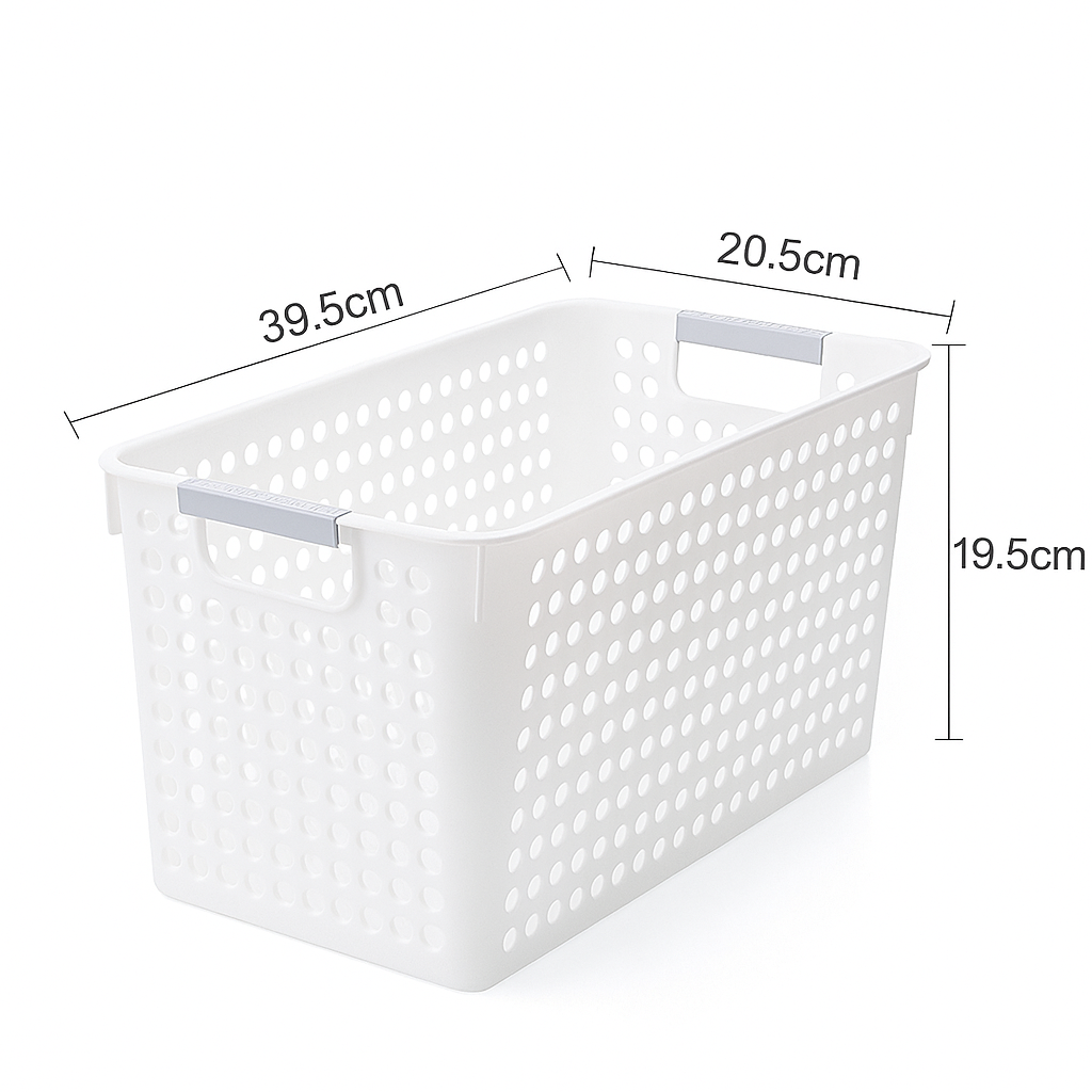 16x Premium Plastic Storage Baskets Bulk w/ Grip Handles 39.5*20.5*19.5cm - Image 7