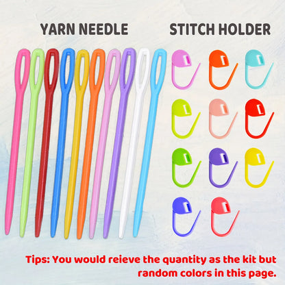 DIY Turtle Knitting Crochet Kit Needles Hooks Set Tools Yarn Sewing Grip - Image 3