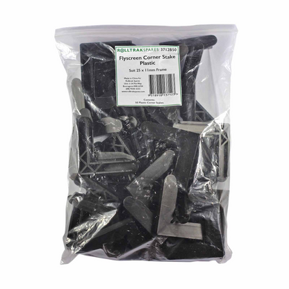 11x25mm Rolltrak Flyscreen Corner Stake (1 pack of 50) Black Plastic - Image 2
