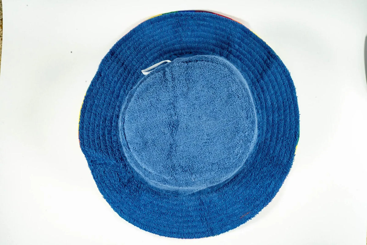 Rainbow Terry Towelling Bucket Hat Gay Lesbian Mardi Gras Party Cap LGBT - Reversible - Image 6