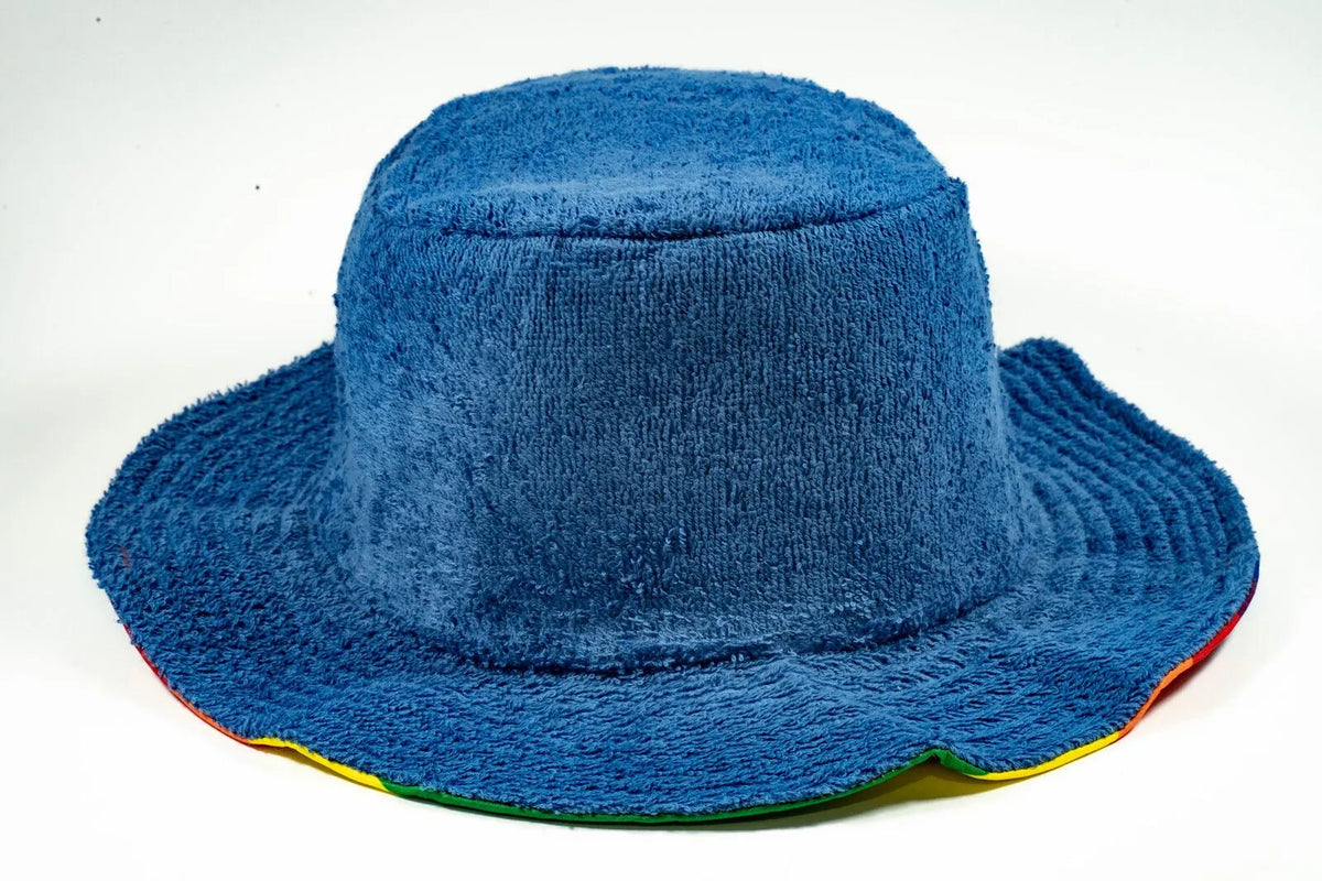 Rainbow Terry Towelling Bucket Hat Gay Lesbian Mardi Gras Party Cap LGBT - Reversible - Image 5