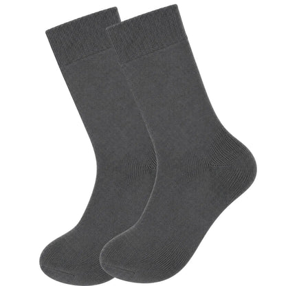 Merino Wool Mens Thermal Diabetic Socks Loose Top Circulation 2 Pairs - Grey - Image 4