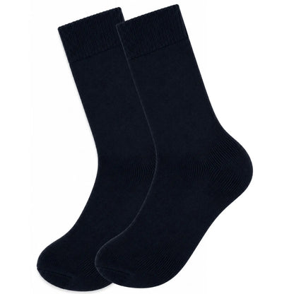 Merino Wool Mens Thermal Diabetic Socks Loose Top Circulation 2 Pairs - Navy - Image 4