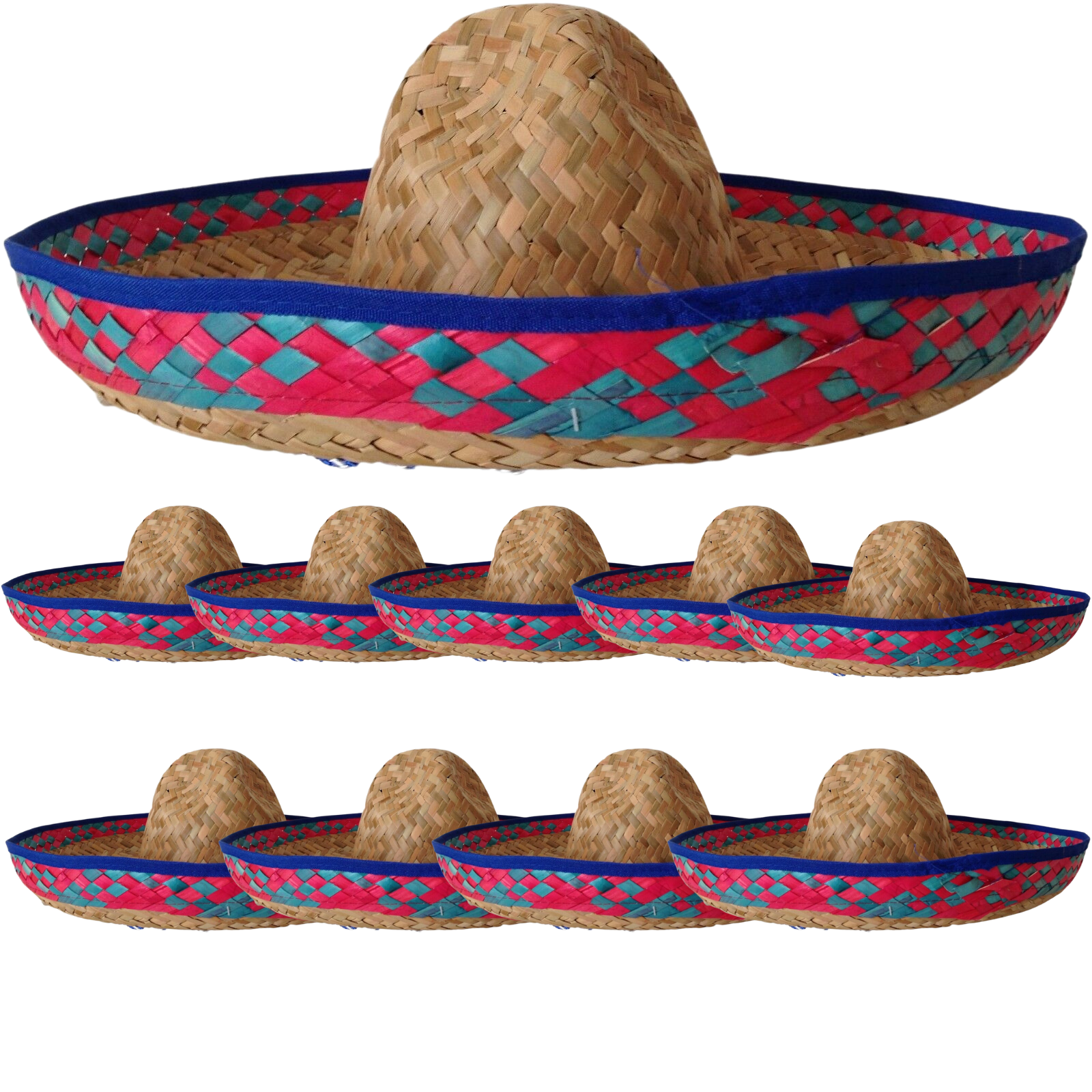 10x Mexican SOMBRERO Fancy Dress Straw Party Costume Hat Cap Spanish BULK - Image 2