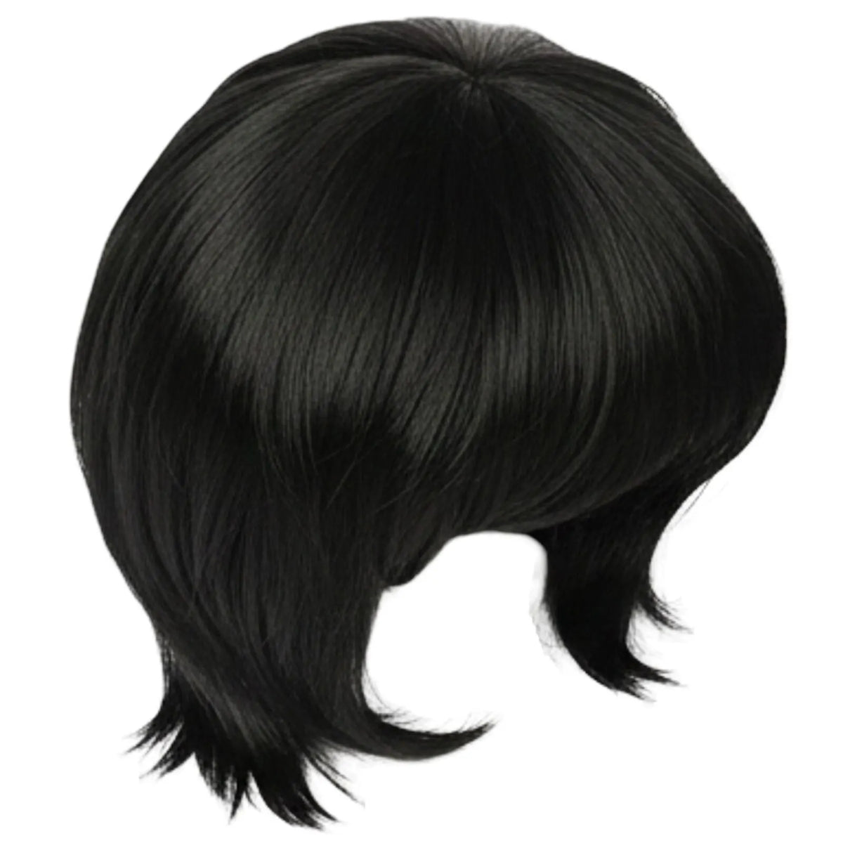 MENS COSTUME WIG Fancy Dress Halloween Party Accessory 70s 80s Hair Fun Funny - Black - Image 3