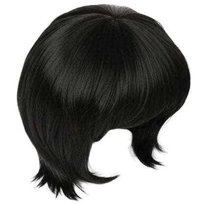 MENS COSTUME WIG Fancy Dress Halloween Party Accessory 70s 80s Hair Fun Funny - Black - Image 3