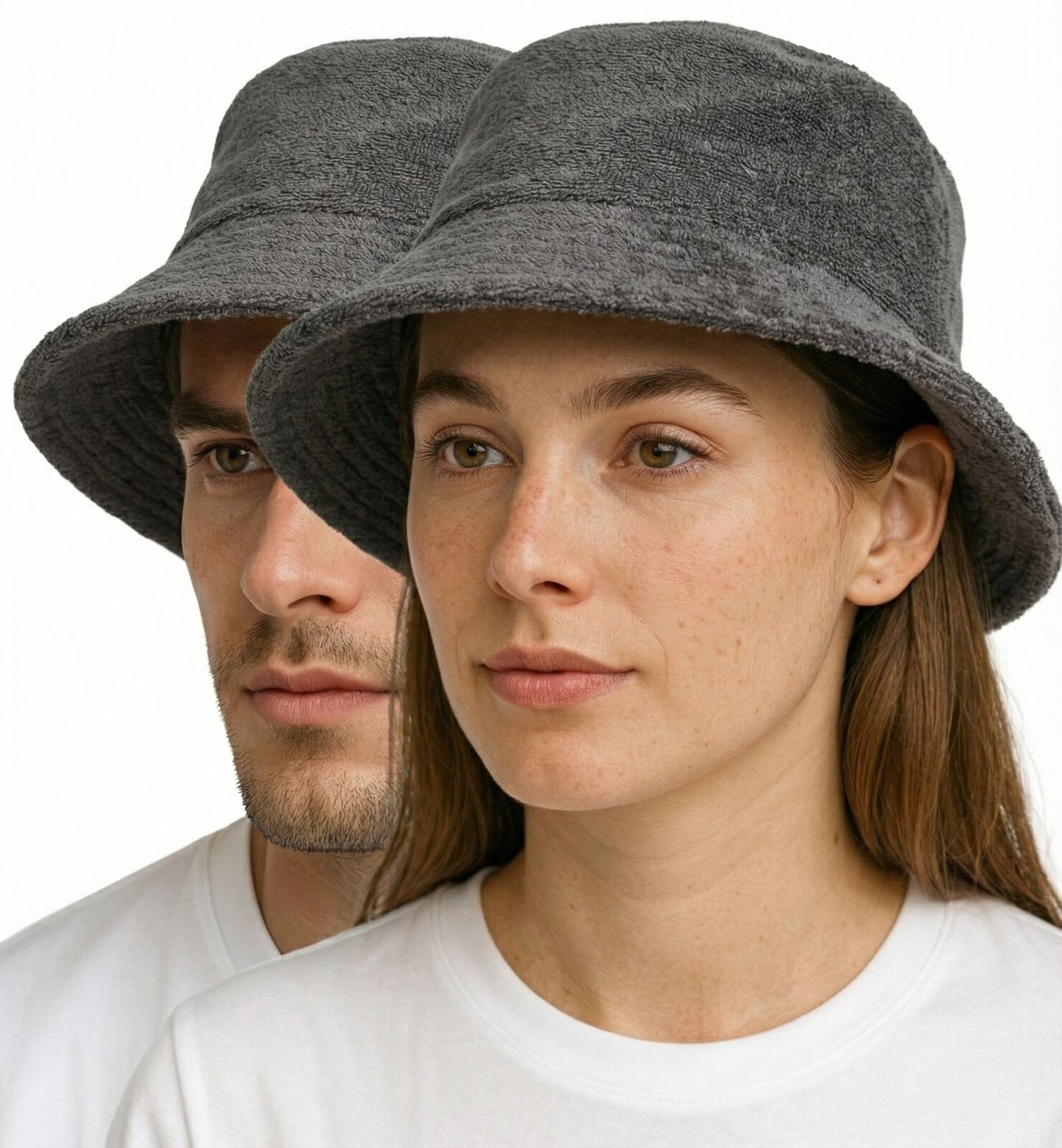 Stingy Brim Terry Towelling Bucket Hat Daggy Fishing Camping Lad Cap 100% COTTON - Grey  - L/XL - Image 2