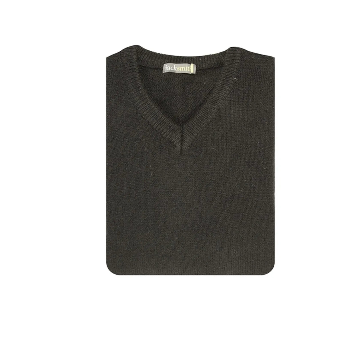 100% Shetland Ragg Wool V Neck Knit Jumper Pullover Mens Sweater Knitted - Plain Black - Image 5