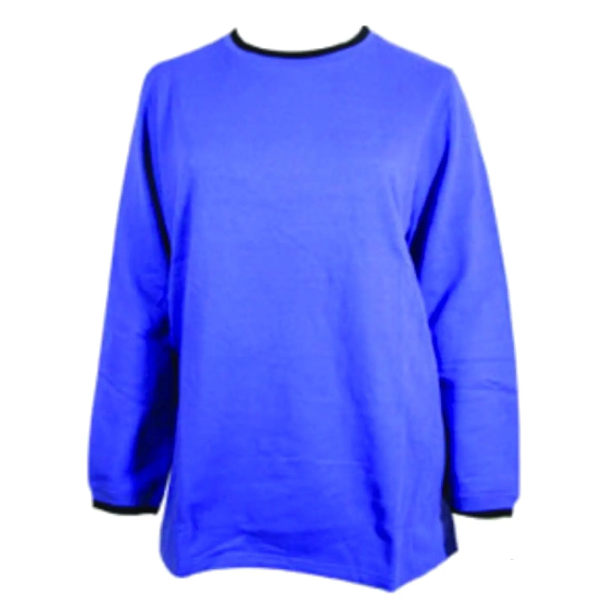 Ladies Plus Size Crew Neck Long Sleeve Top Queen Womens Jumper - Purple/Black - Image 6