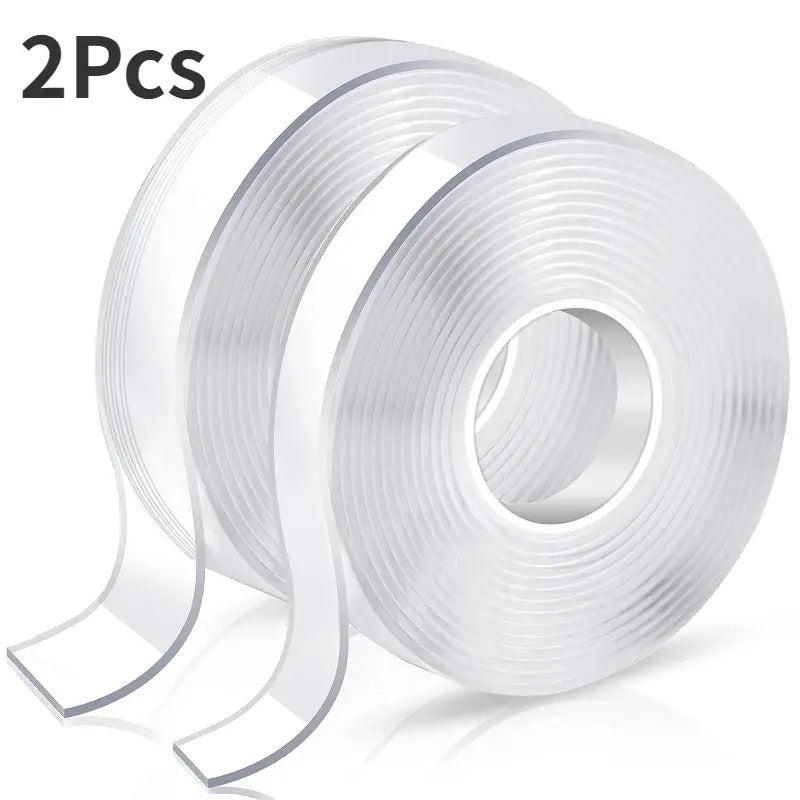 2x Double-Sided Nano Mounting Tape Traceless Clear Adhesive Invisible Gel 2M x 20mm - Image 2