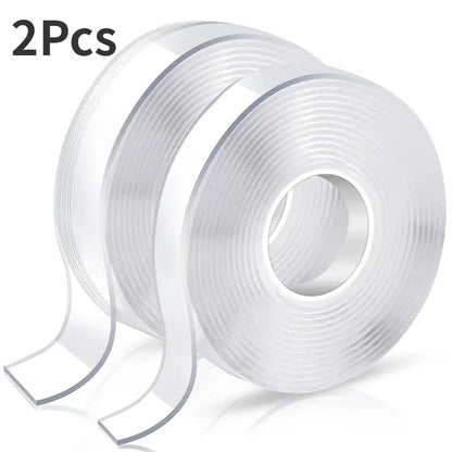 2x Double-Sided Nano Mounting Tape Traceless Clear Adhesive Invisible Gel 2M x 20mm - Image 2