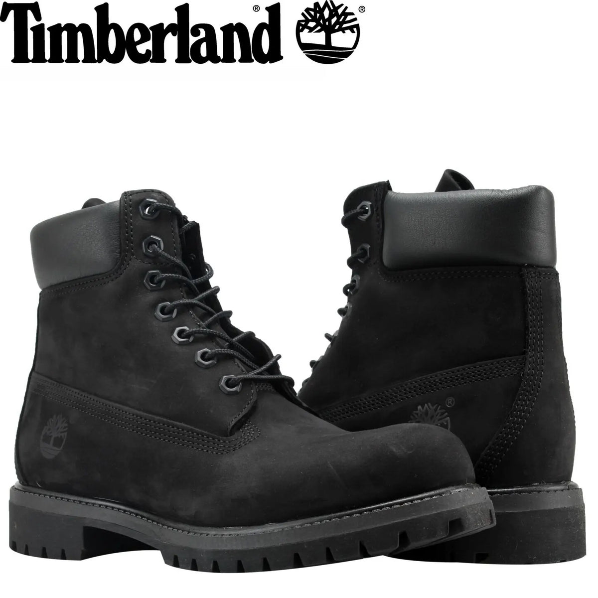 TIMBERLAND Mens 6" Premium Waterproof Boots Original Iconic Shoes - Black Nubuck - Image 2