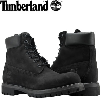 TIMBERLAND Mens 6" Premium Waterproof Boots Original Iconic Shoes - Black Nubuck - Image 2