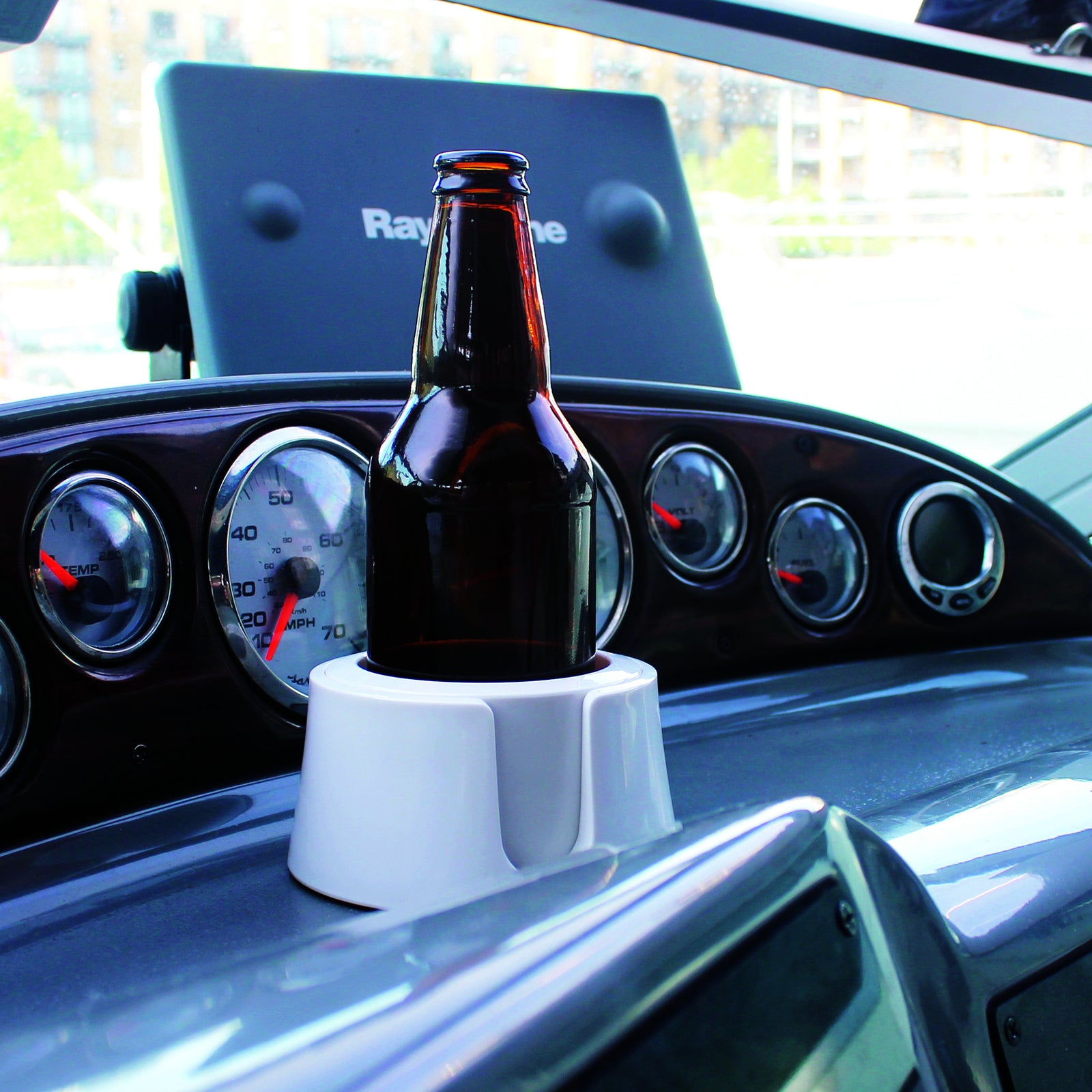 Table Coaster Anti-Spill Drink Holder Tray Couch Seat Car Office Travel - White - Image 8