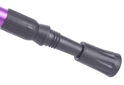 Folding Walking Stick Telescopic Adjustable Antishock Hiking Grip Pole Trekking - Black - Image 5