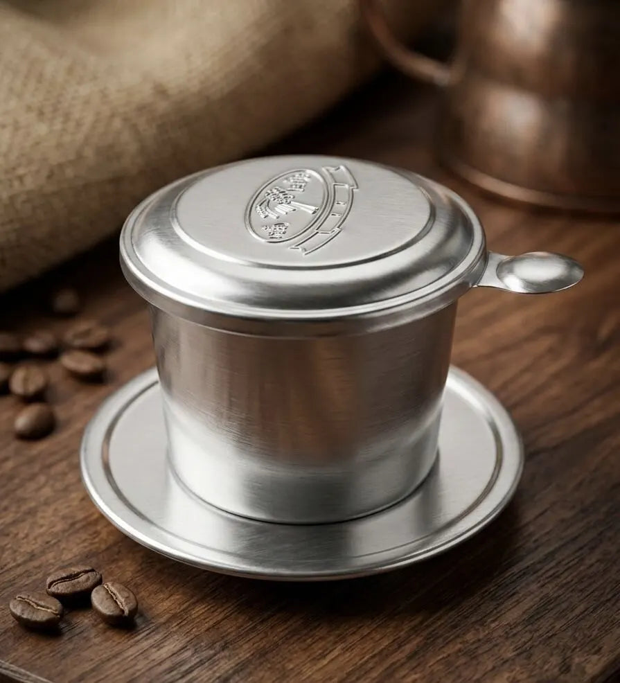 Aluminium Vietnam Vietnamese Coffee Simple Drip Filter Maker Infuser Home (Phin) - 7cm Diameter - Image 2