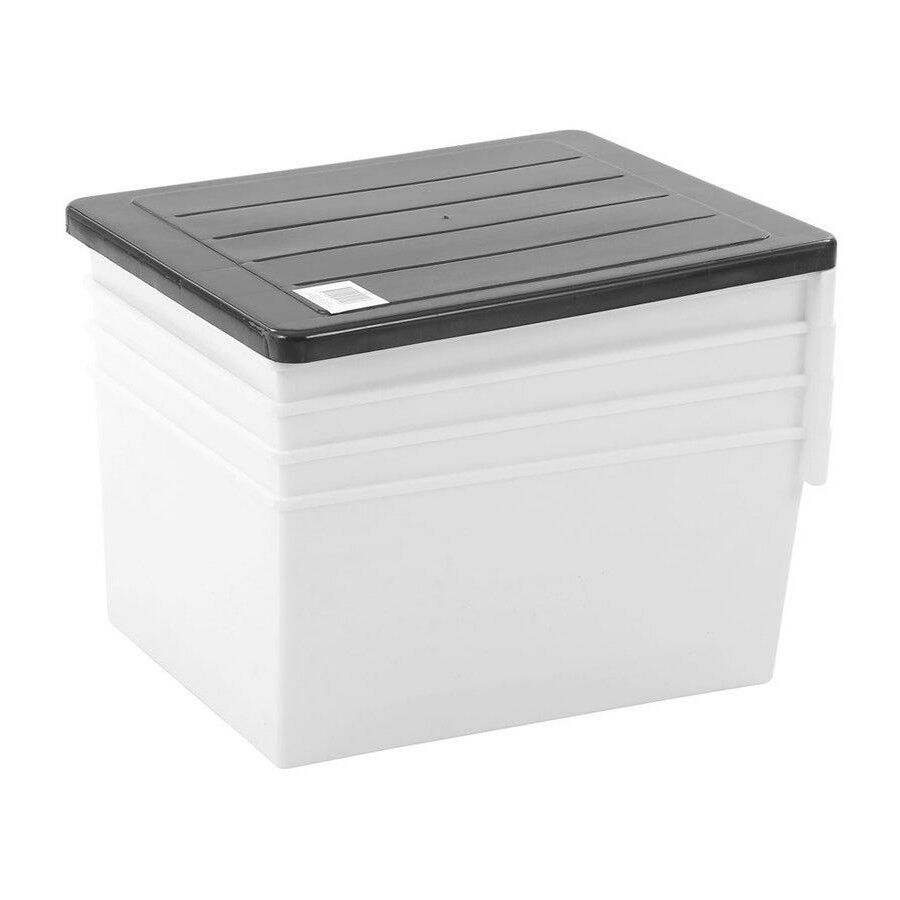 MEGA 4 Tier Drawer Storage Shelf Unit Organiser Plastic Level Office Cabinet in Black/White - Image 4