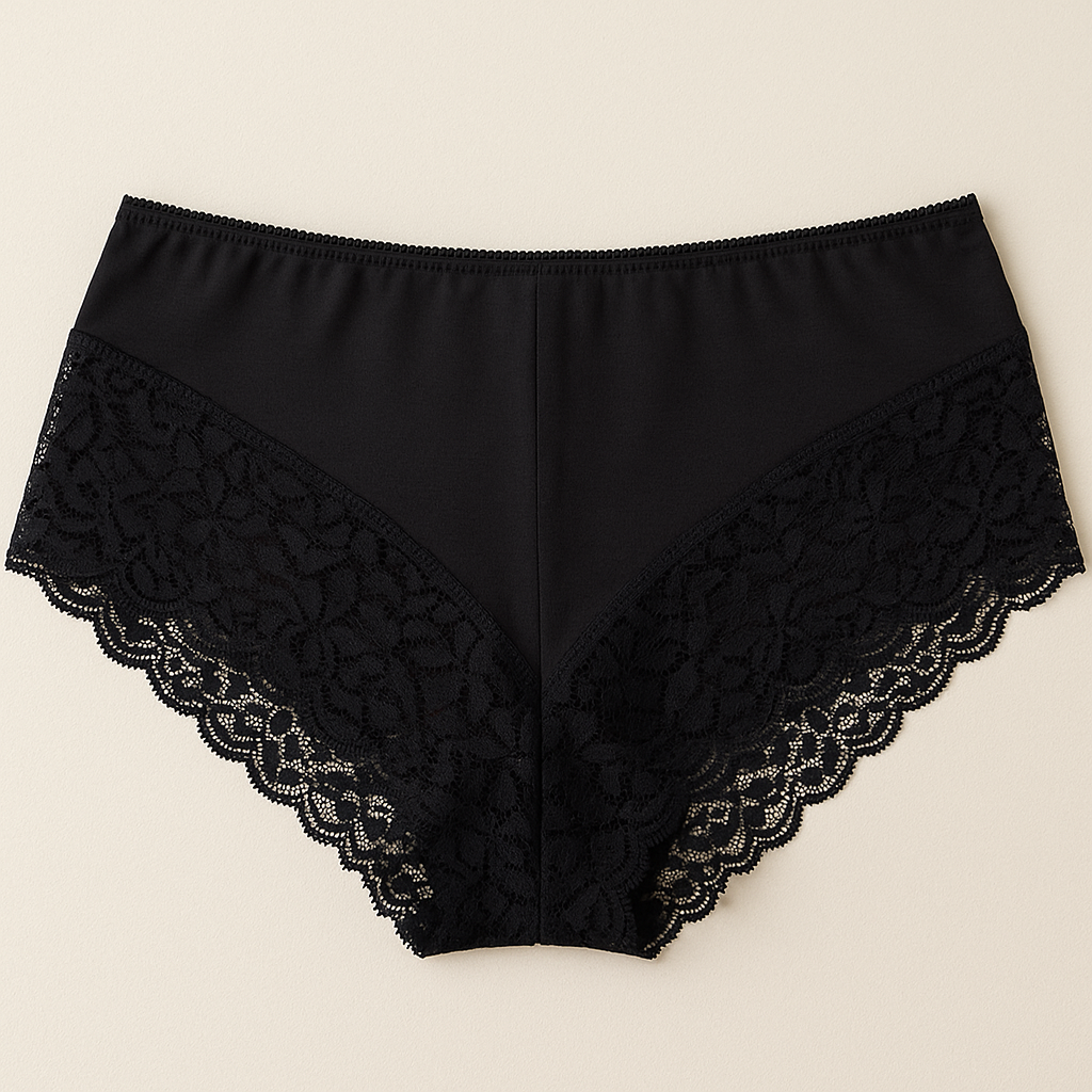 Womens Lace Boyshort Boyleg Full Briefs Underwear Undies in Black - 12 - Image 3