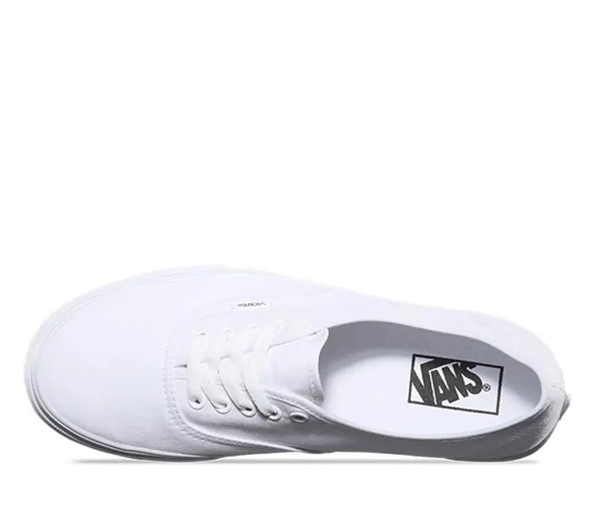 Vans Authentic Canvas Shoes Classic Skateboard Sneakers Casual - True White - Image 3