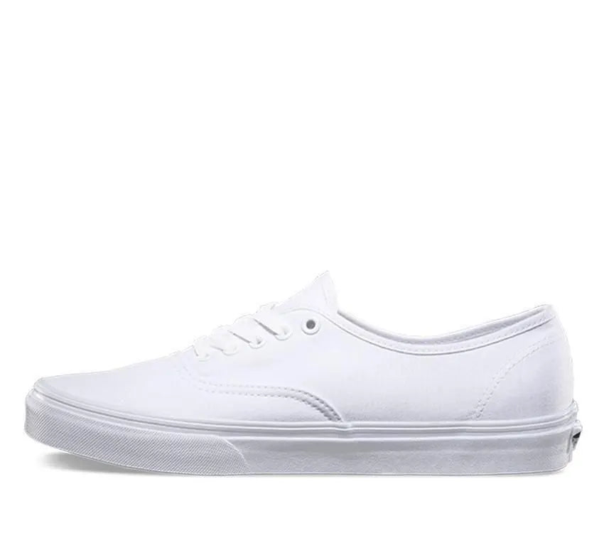 Vans Authentic Canvas Shoes Classic Skateboard Sneakers Casual - True White - Image 5
