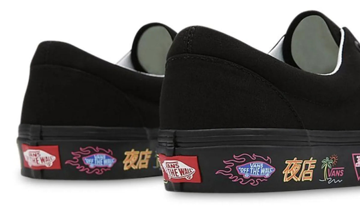 Vans Mens Era Market Canvas Casual Sneakers Shoes Skateboard - Black/Neon - Image 7