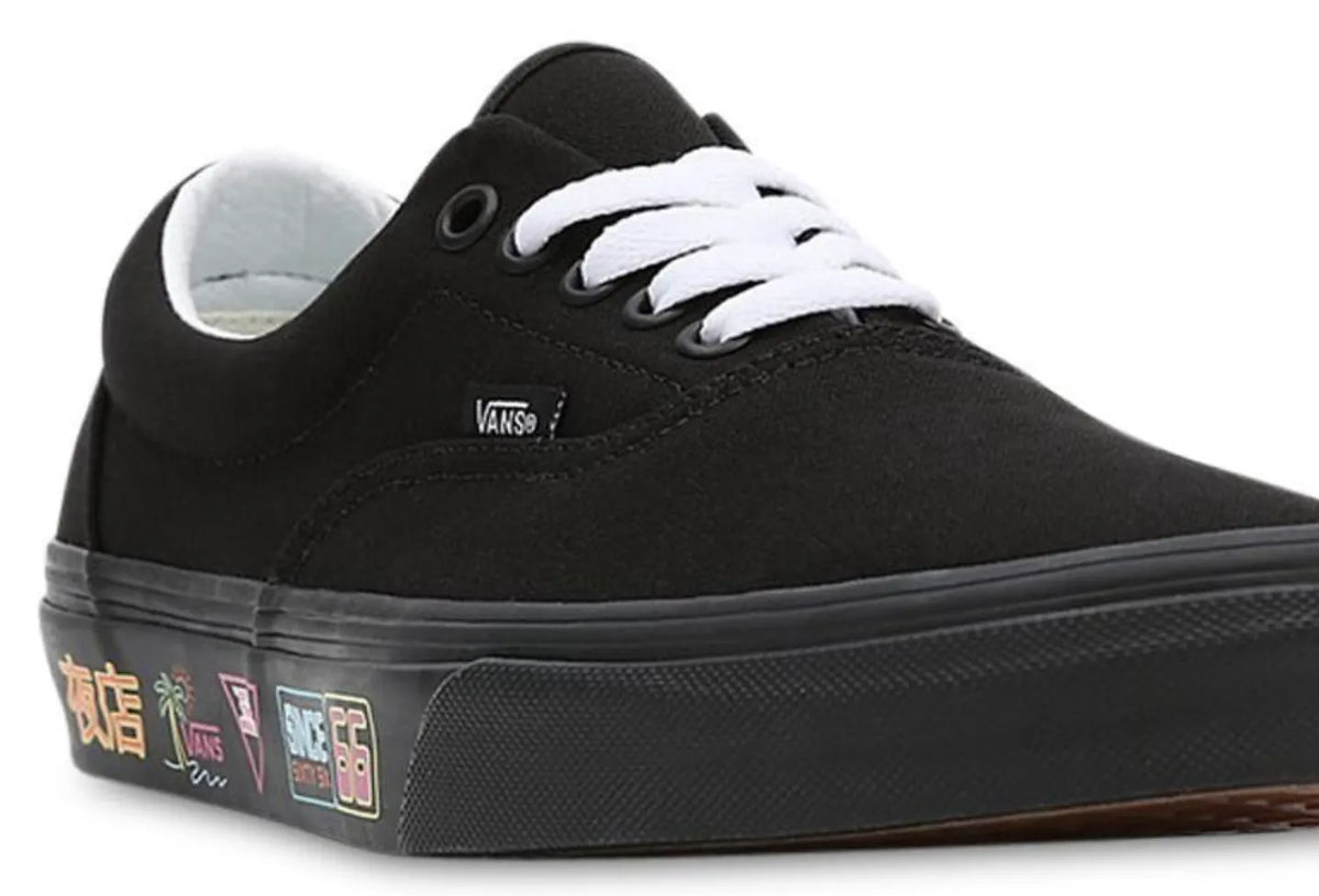 Vans Mens Era Market Canvas Casual Sneakers Shoes Skateboard - Black/Neon - Image 8