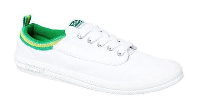 Volley International Mens Sneakers Casual Lace Up Shoes Canvas - White/Green/Gold - Image 2