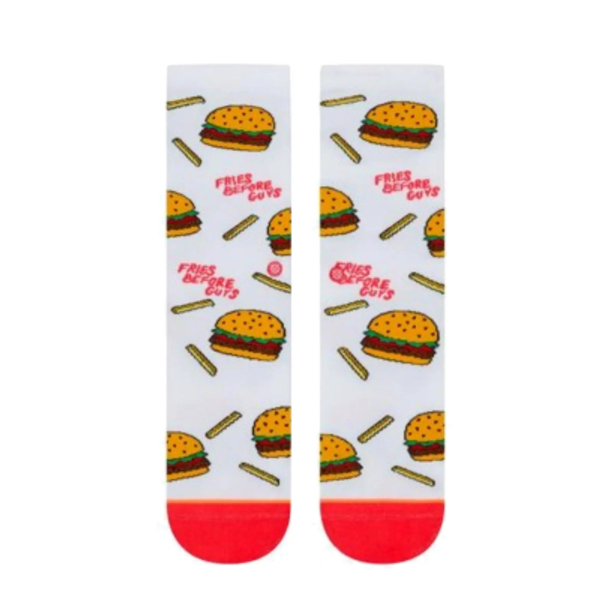Stance "Fries Before Guys" Burger & Fries Crew Socks – Fun Food Print - Image 3