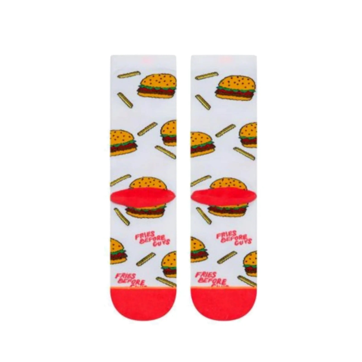 Stance "Fries Before Guys" Burger & Fries Crew Socks – Fun Food Print - Image 4