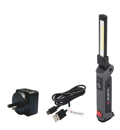 Wurth Cordless LED Handheld Work Lamp ERGOPOWER BEND+ – 700 Lumen, Folding Head, USB Rechargeable - Image 2