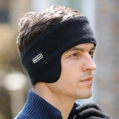 Warm Mens Winter Earmuffs Ear Cover Protection Running Headband in Black - Image 3