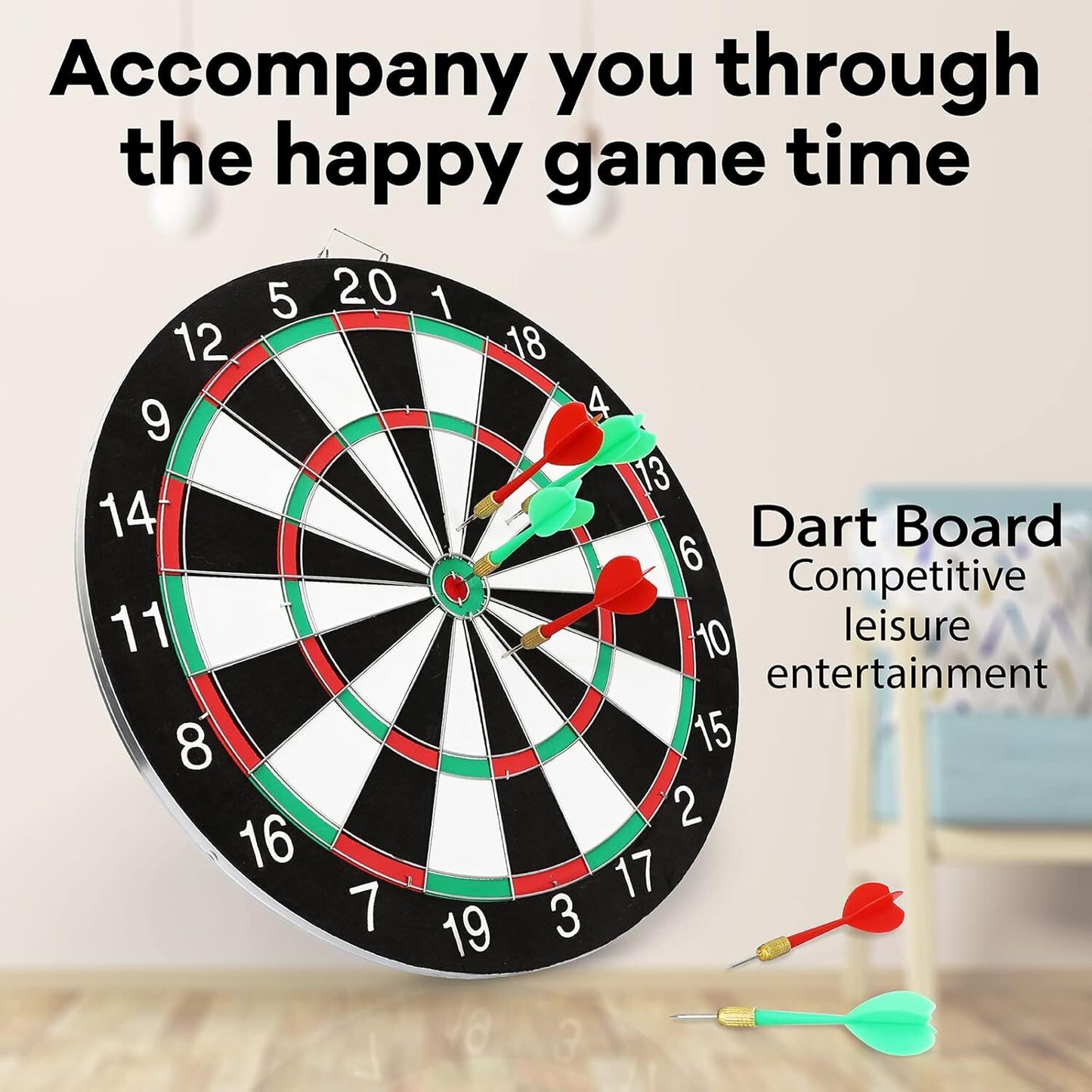 15" Dartboard Dart Board with Steel Darts Professional Competition Party Game - Image 5