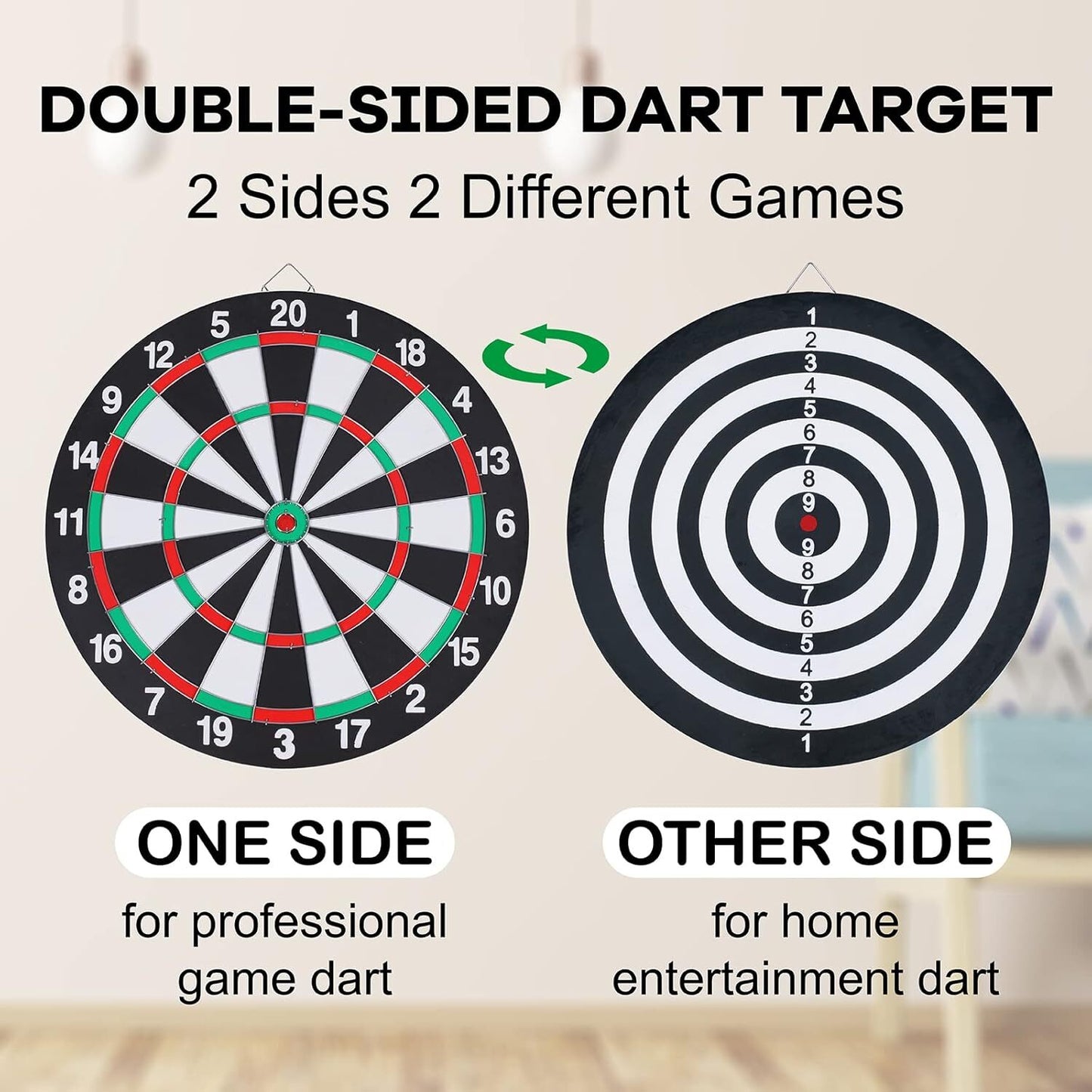 15" Dartboard Dart Board with Steel Darts Professional Competition Party Game - Image 6