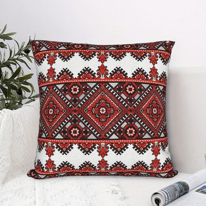 Ukrainian Square Cushion Pillow Cover – Traditional Print Folk w/ Zipper (45x45cm) - Image 2