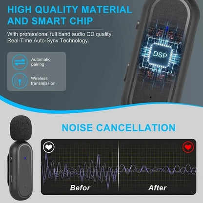 HRIDZ Wireless Lavalier Microphone fast connection Port Mic For Apple iPhone ipad Vlog Live Stream - Image 3