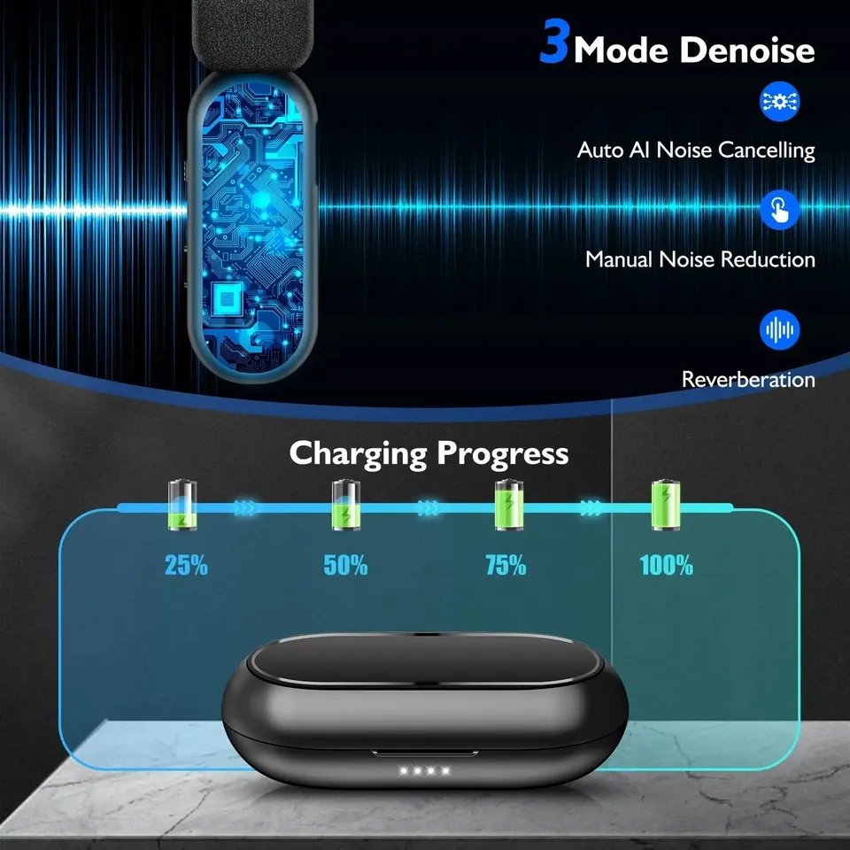HRIDZ Wireless Lavalier Microphone fast connection Port Mic For Apple iPhone ipad Vlog Live Stream - Image 4