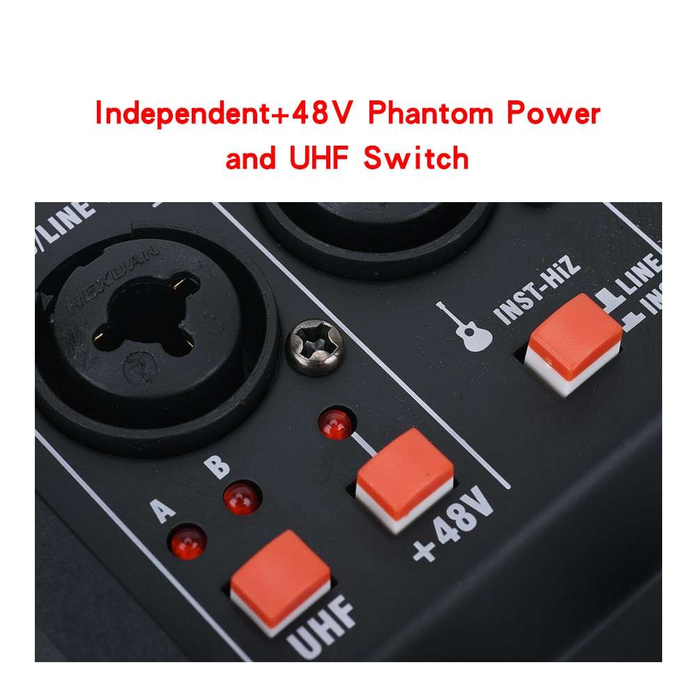 HRIDZ EMC-G04 Audio Mixer with UHF Wireless Microphone for DJ Karaoke PC Record - Image 5