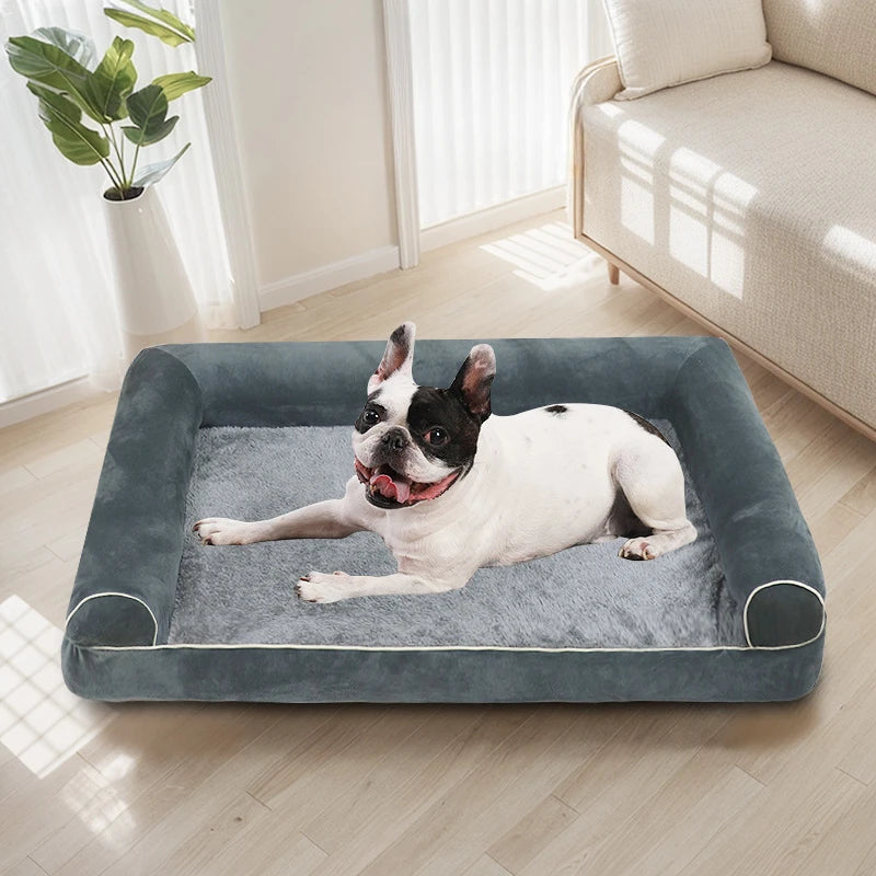 Medium PawfectFriend Orthopedic Dog Bed 3-Side Comfort Bolster Padded Calming Mattress Bed with Removable Cover - Image 6