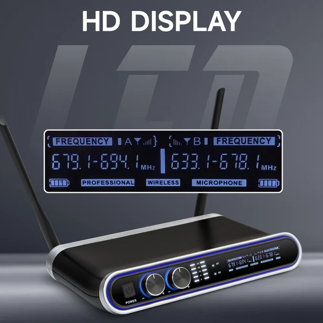 Hridz Wireless UHF Microphone Kit Dual Handheld Mics with 100m Range Receiver for Karaoke Meetings Parties - Image 4
