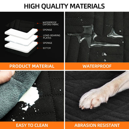 Black PawfectFriend Hard Bottom Car Back Seat Extender & Hammock for Dogs – 63x132cm Waterproof, Heavy-Duty Pet Seat Protector - Image 5