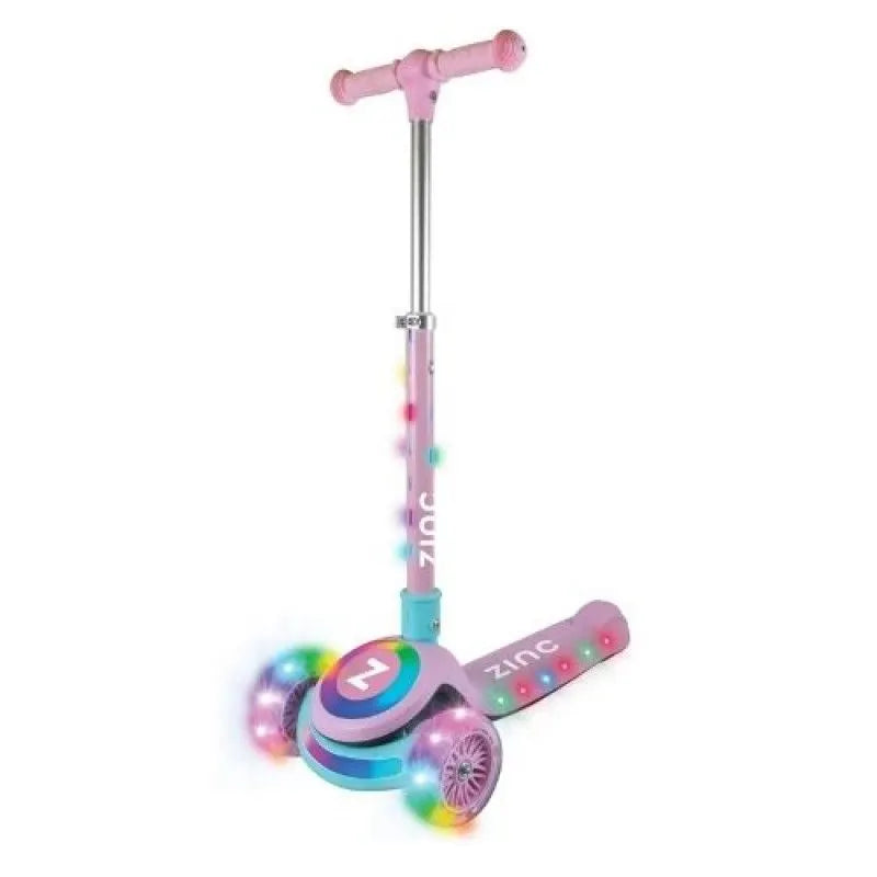 Zinc Three Wheel Folding Glow Ring Scooter