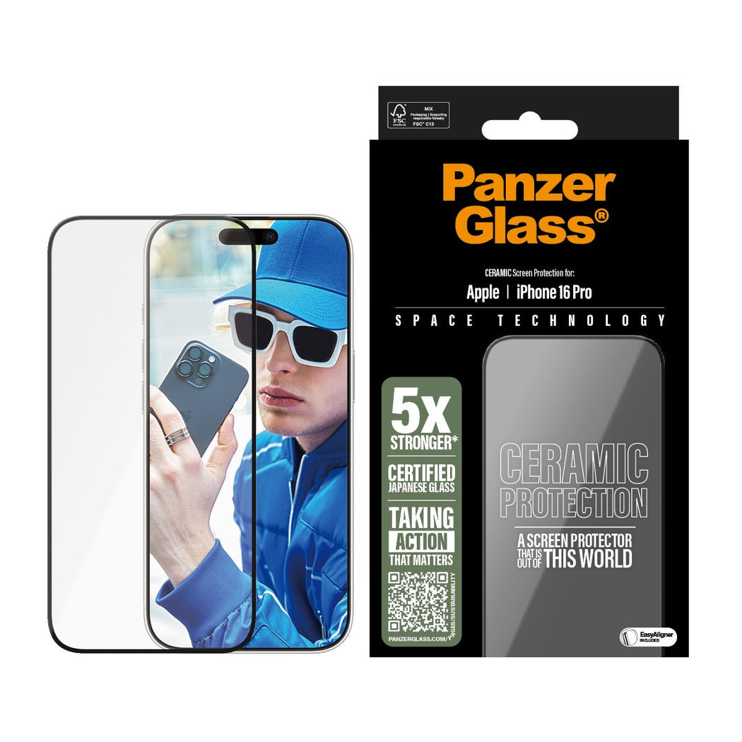 PanzerGlass Ultra-Wide Fit Ceramic Glass Screen Protector For iPhone 16 Pro - Clear - Image 2