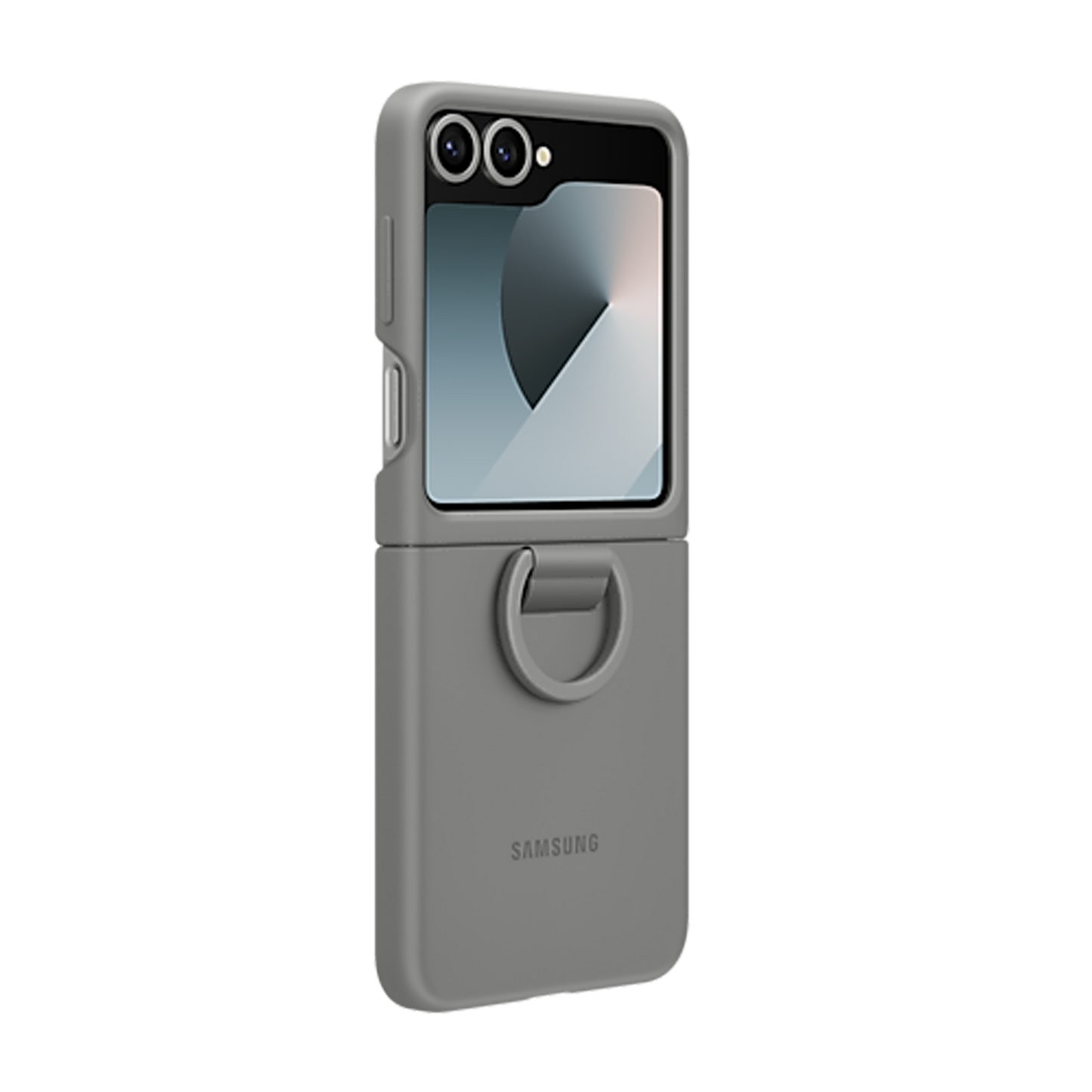 Samsung Silicone Case with Ring for Galaxy Z Flip6 - Grey - Image 4