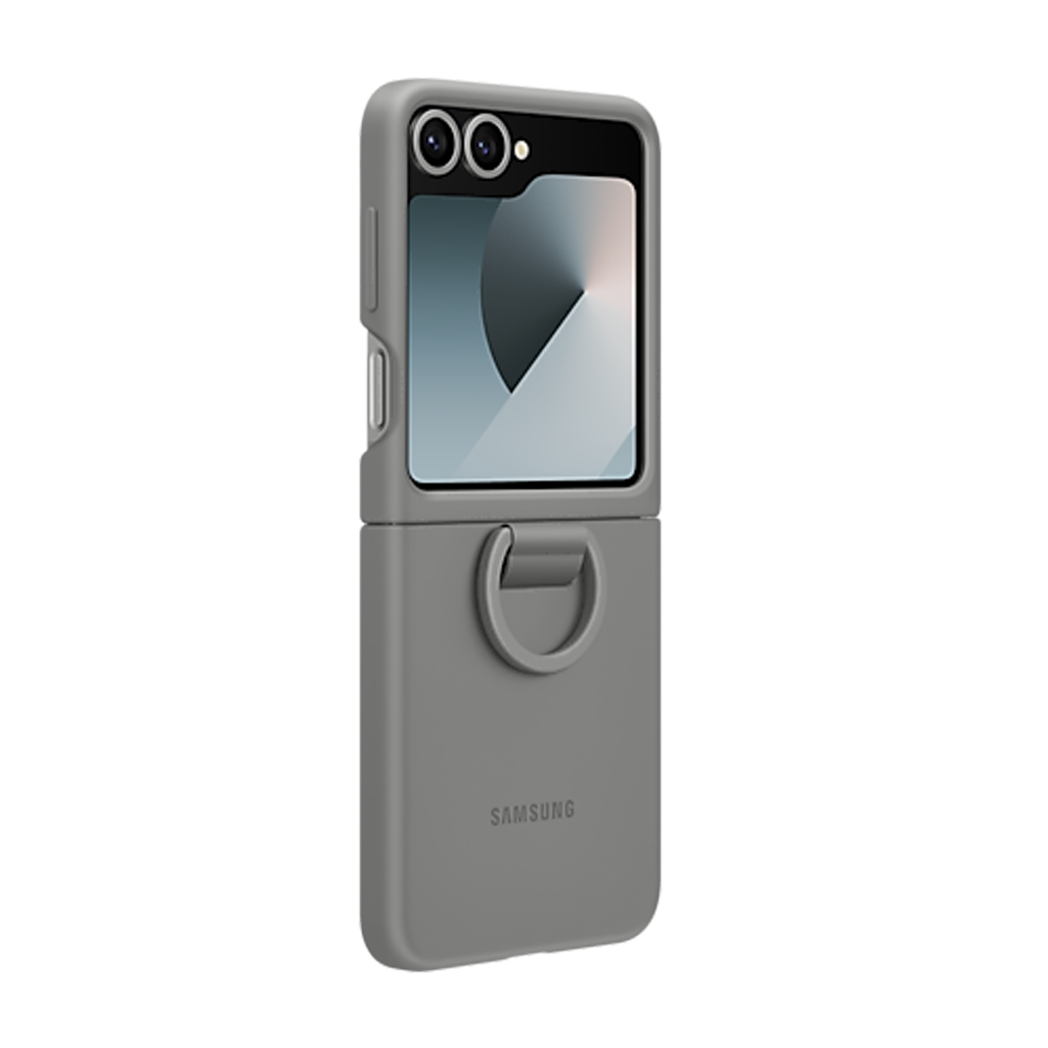 Samsung Silicone Case with Ring for Galaxy Z Flip6 - Grey - Image 4