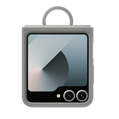 Samsung Silicone Case with Ring for Galaxy Z Flip6 - Grey - Image 6
