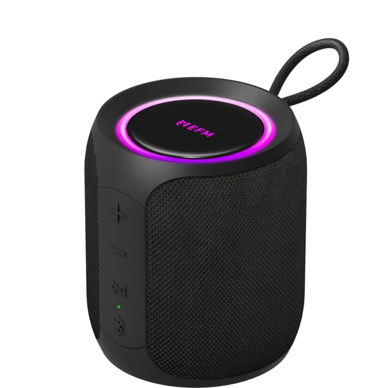 EFM Austin Mini Bluetooth Speaker with LED Colour Glow - Charcoal Black - Image 2