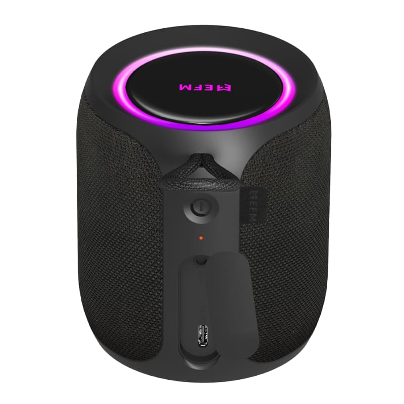 EFM Austin Mini Bluetooth Speaker with LED Colour Glow - Charcoal Black - Image 4