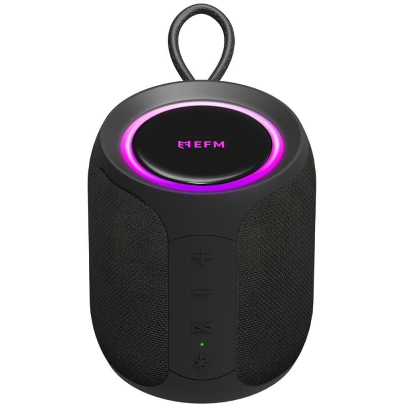 EFM Austin Mini Bluetooth Speaker with LED Colour Glow - Charcoal Black - Image 6