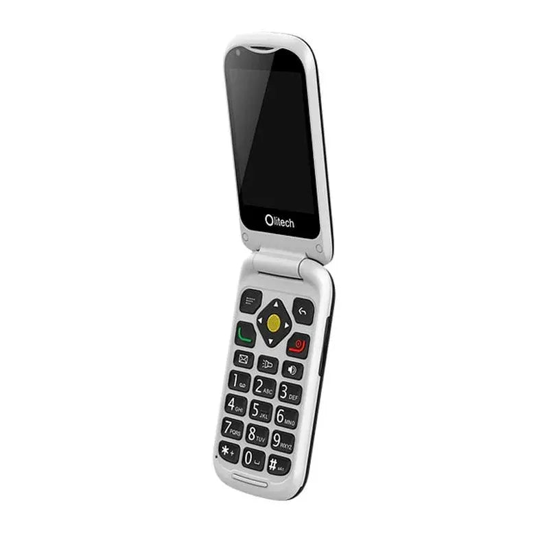 Olitech SMART EasyFlip 4G Seniors Phone Big Buttons GPS SOS WiFi HotSpot WhatsApp - Black/White