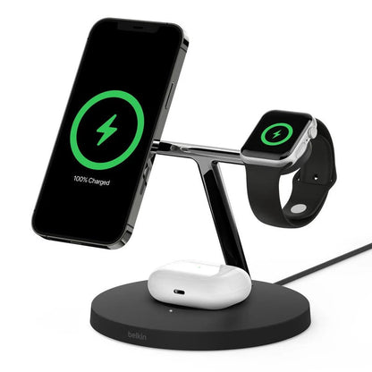 Belkin BoostCharge PRO 3-in-1 Qi2 15W Wireless Charger Stand MagSafe 2024 Model - Black - Image 6